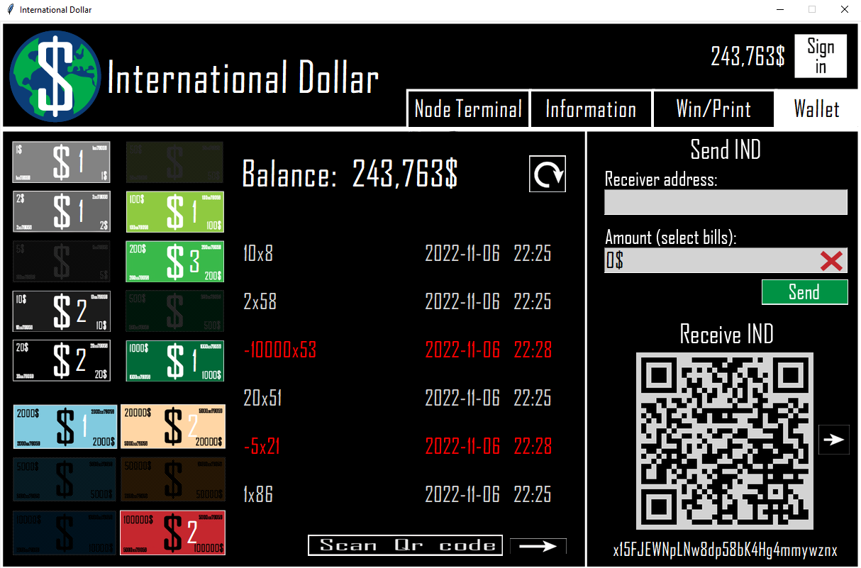 International Dollar wallet preview